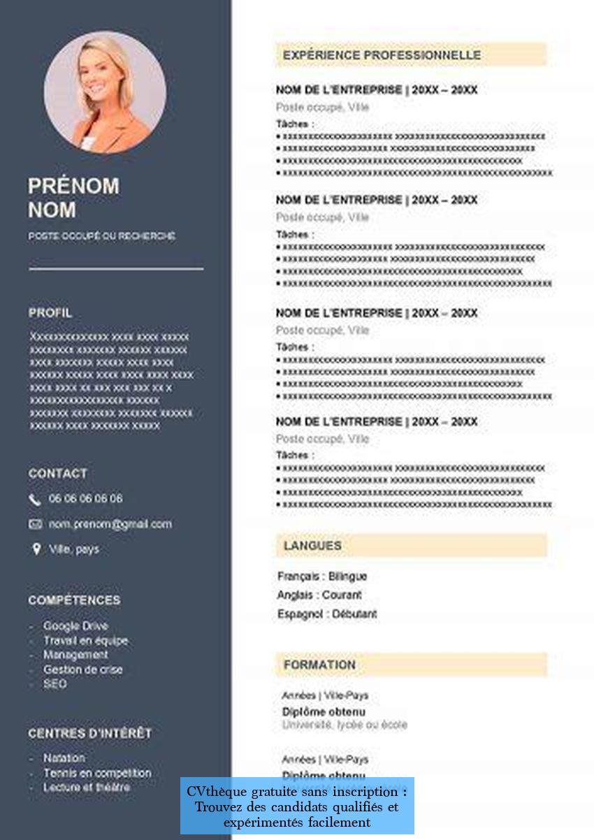 CVthèque gratuite sans inscription : Trouvez des candidats qualifiés et expérimentés facilement