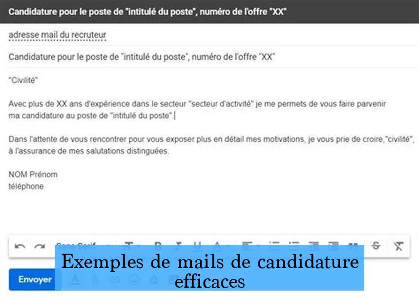 Exemples de mails de candidature efficaces