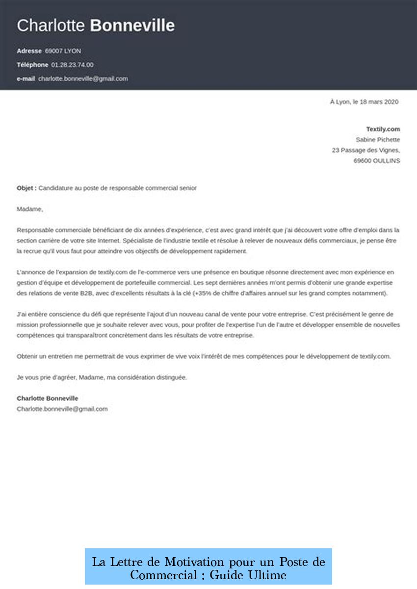 La Lettre de Motivation pour un Poste de Commercial : Guide Ultime