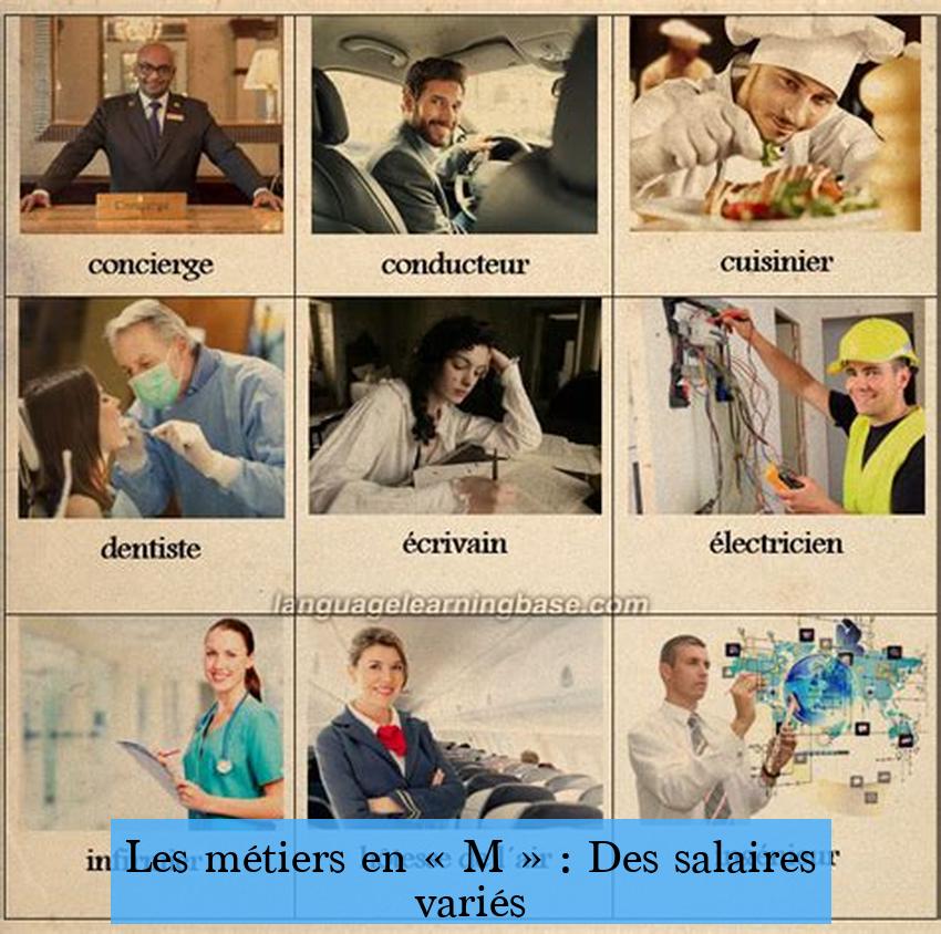 Les métiers en « M » : Des salaires variés