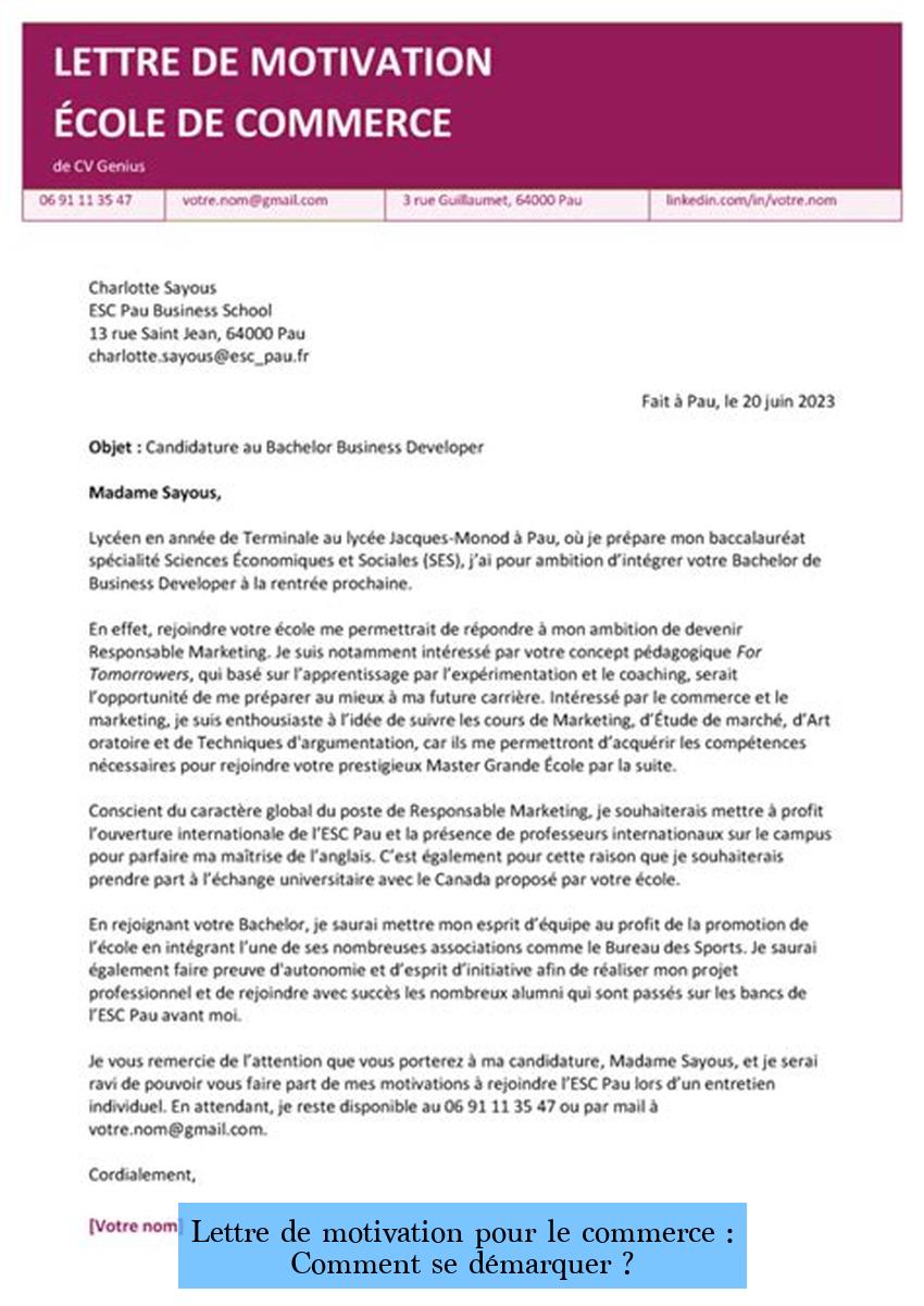 Lettre de motivation pour le commerce : Comment se démarquer ?