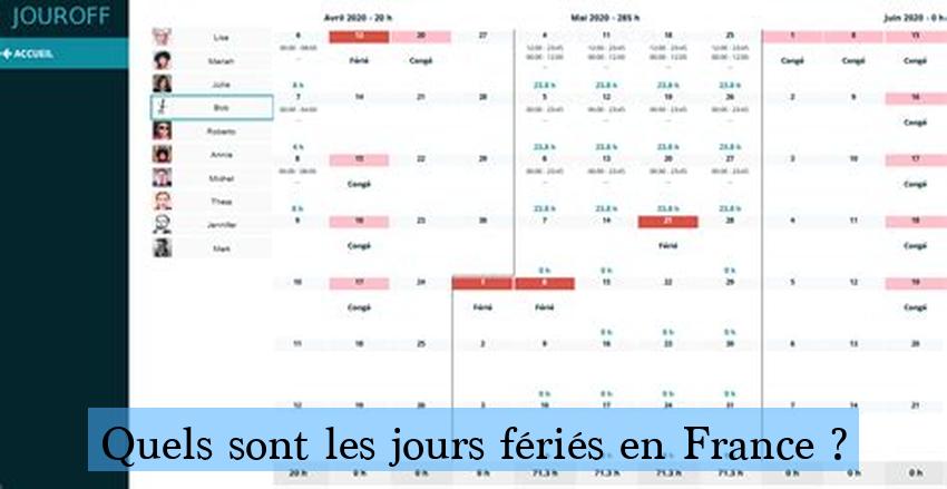 Quels sont les jours fériés en France ?