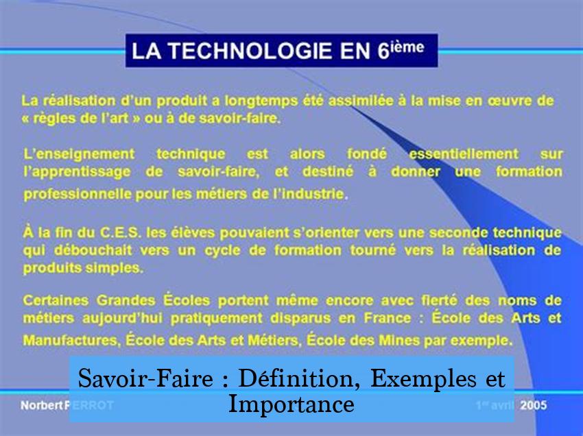 Savoir-Faire : Définition, Exemples et Importance