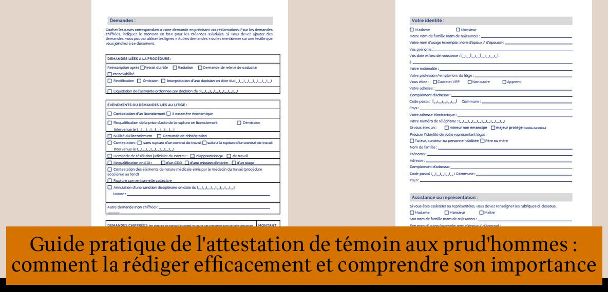 Guide pratique de l'attestation de témoin aux prud'hommes : comment la ...