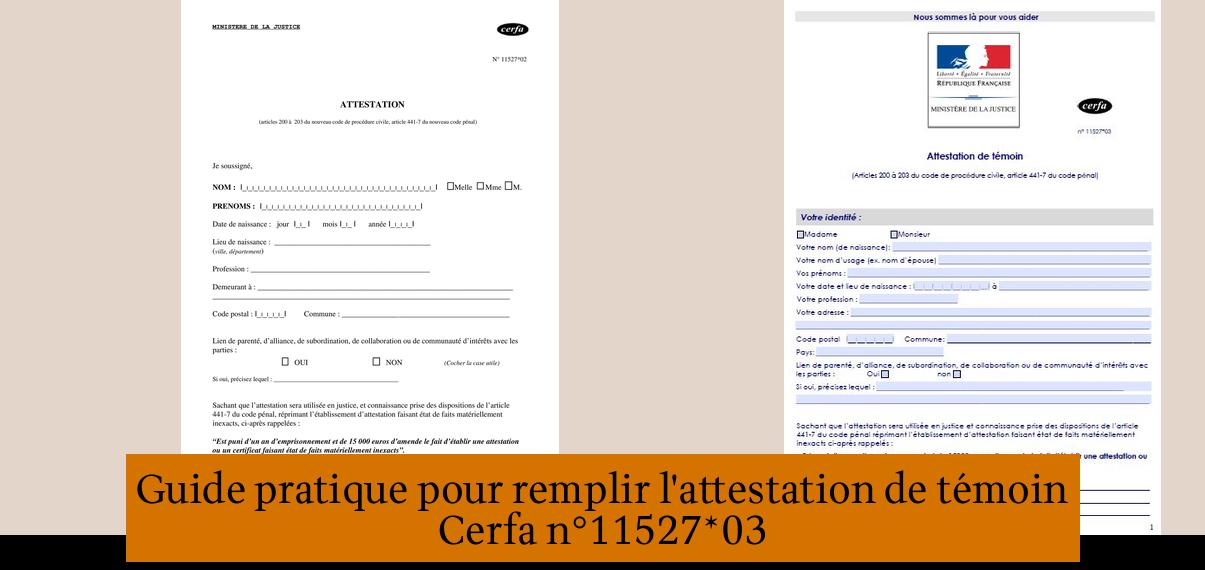 Guide Pratique Pour Remplir L Attestation De T Moin Cerfa N Etude Lote Ressources