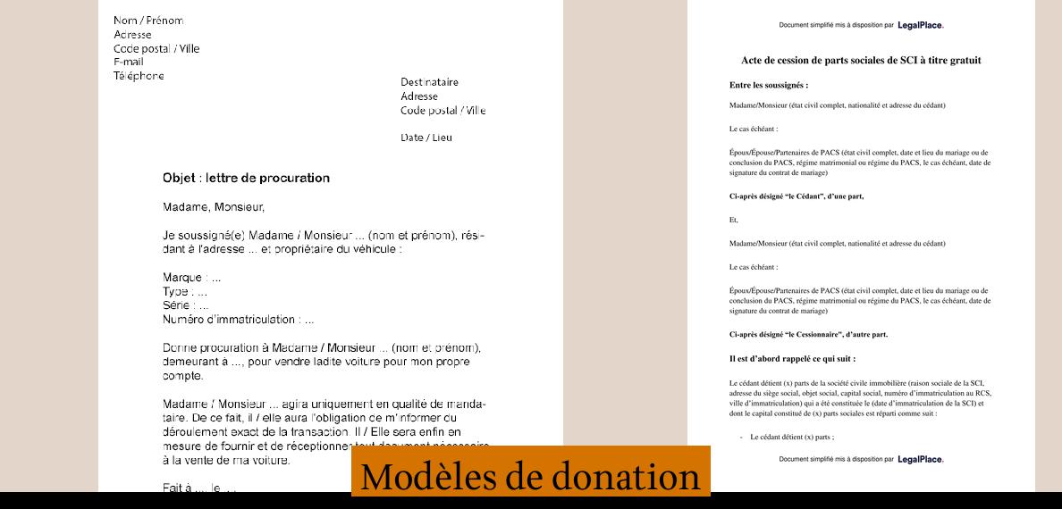 Modèle Attestation De Donation Pour La Banque etudelote.com
