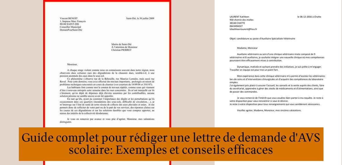 Guide complet pour rédiger une lettre de demande d'AVS scolaire