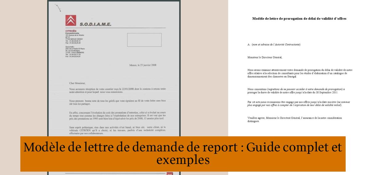 Modèle De Lettre De Demande De Report Guide Complet Et Exemples Etude Lote Ressources