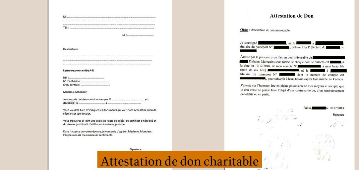 Modèle Attestation De Donation Pour La Banque etudelote.com